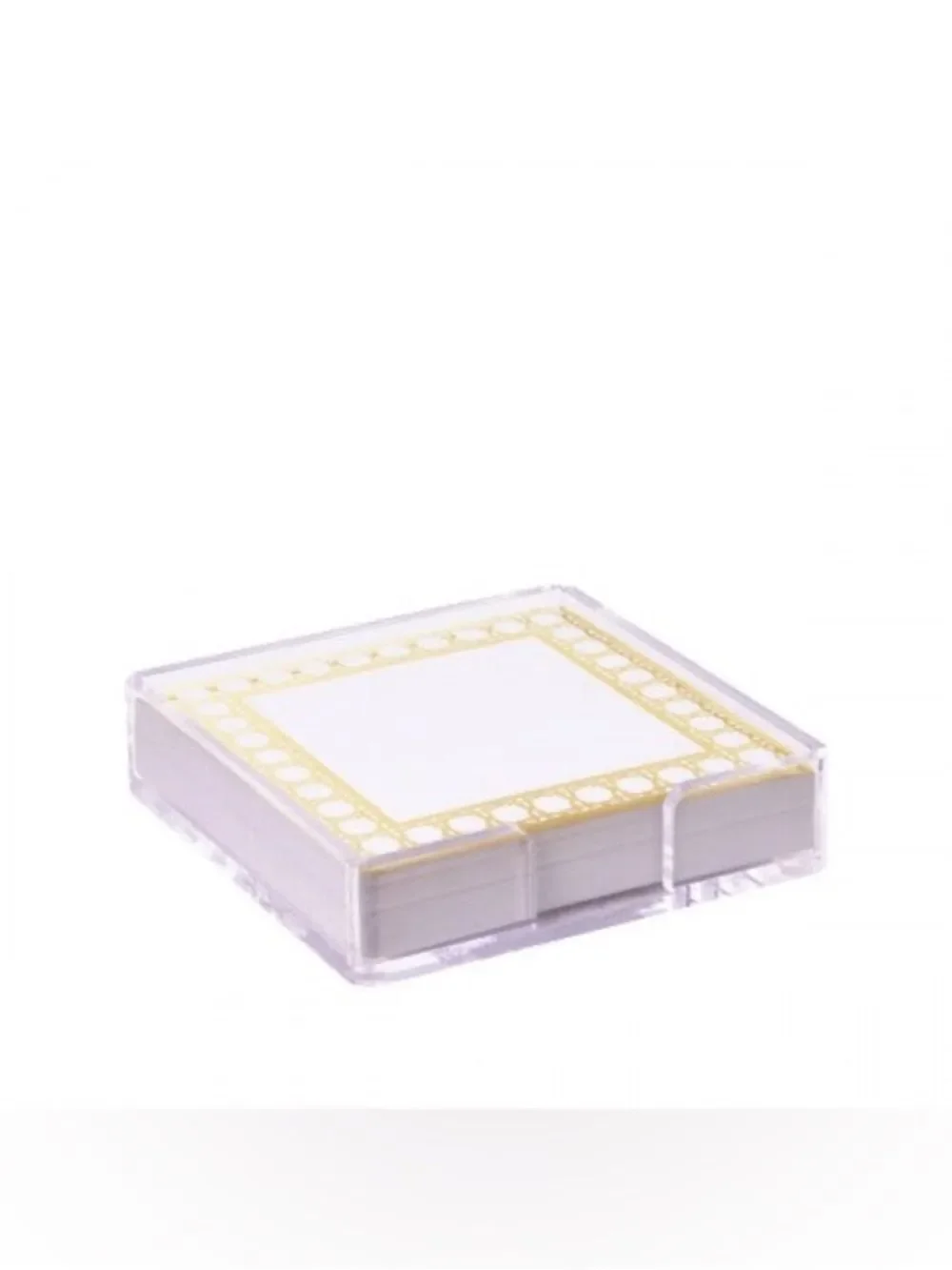 Lilly Pulitzer Office White Metallic Gold Tone Trim Acrylic Stationery Note Pad